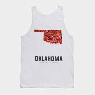 Oklahoma state map abstract red Tank Top